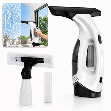 Aixiqee Cordless Water-Suction Window Cleaner, 2000Pa Electric Window Cleaning Tool with 2200mAh Battery and 150ml Water Tank