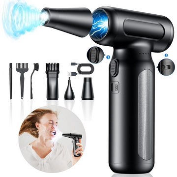 Aixiqee Mini Turbo Fan 300000RPM Compressed Air Duster - Electric Keyboard Cleaner (3.32×1.8×6.32in)
