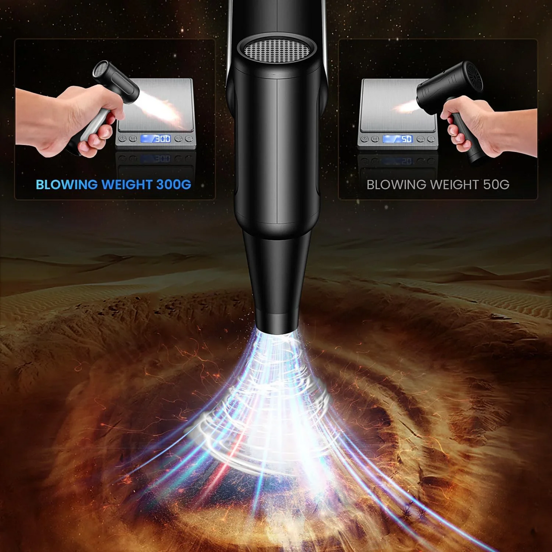 Aixiqee Mini Turbo Fan 300000RPM Compressed Air Duster - Electric Keyboard Cleaner (3.32×1.8×6.32in)